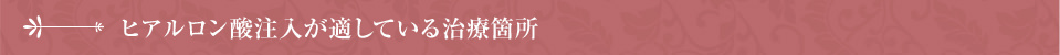 ヒアルロン酸注入が適している治療箇所